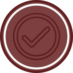 Checkmark Vector Line Double Circle Maroon