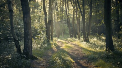 Obraz premium 19. Trail Map, movie style, muted tones, stripes pattern, wide shot, soft light, reflections, shadows,