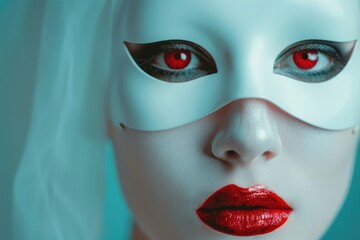 Woman with Red Eyes Mask