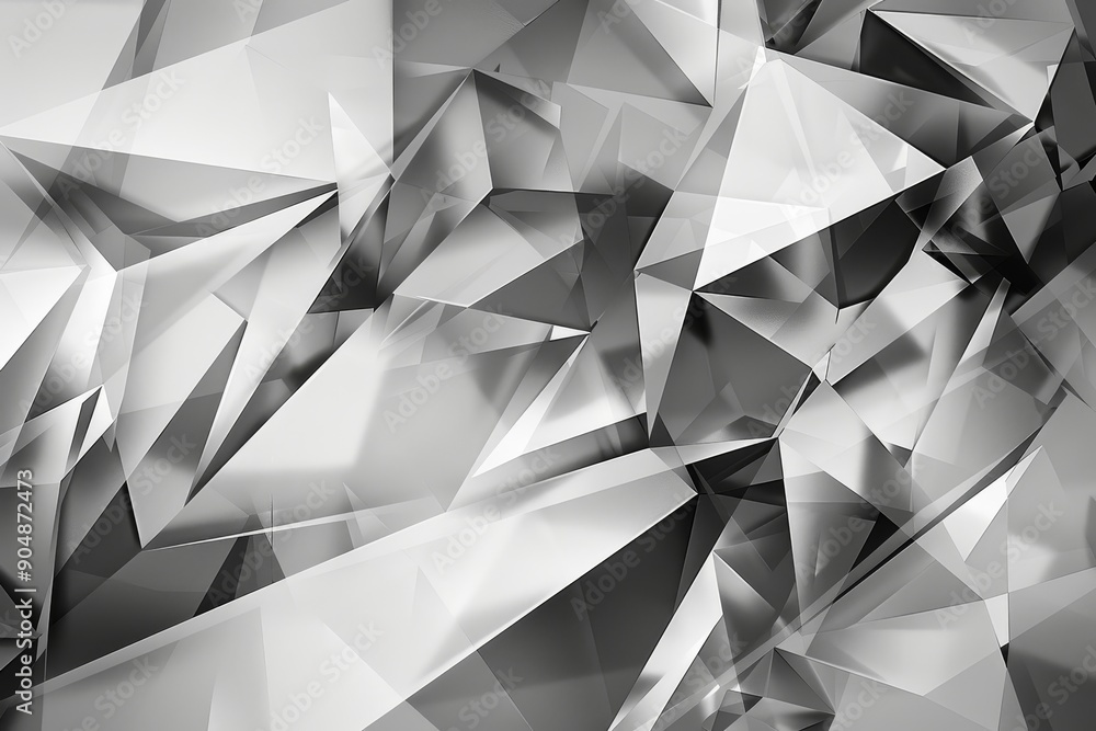 Poster black and white geometric design with intricate patterns and shapes, form a geometric design using v