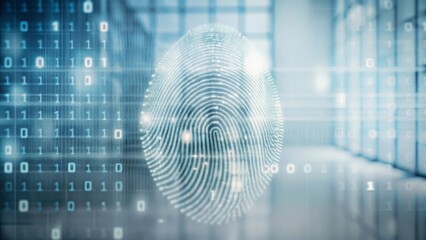 Innovative biometric data processing background with numbers
