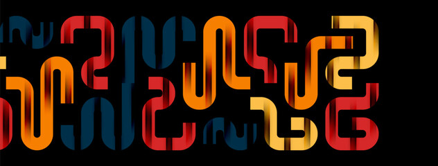 Dynamic waves, flowing lines, stripes vector geometric elements minimal pattern. Vector Illustration For Wallpaper, Banner, Background, Card, Book Illustration, landing page