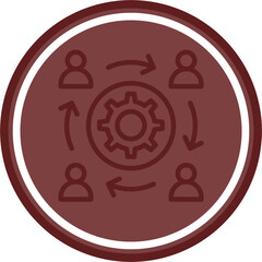 Collaboration Tools Vector Line Double Circle Maroon