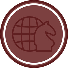 Global Strategy Vector Line Double Circle Maroon