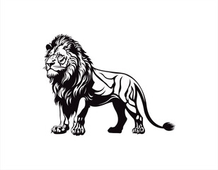 Lion logo company logo design strength and power symbol isolated on white background