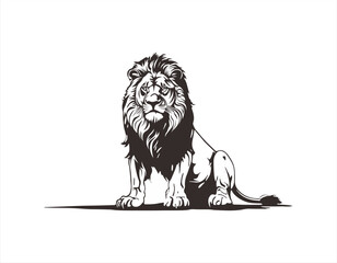 Fototapeta premium lion silhouette set. isolated vector image of african carnivore