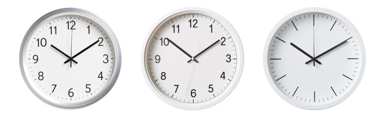 A minimalist modern wall clock showcasing simplicity and elegance isolated on transparent background cutout png