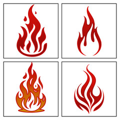 Flame Icon Vector Design, Icons, Flammable Symbol Silhouette Design for Graphic Design Element