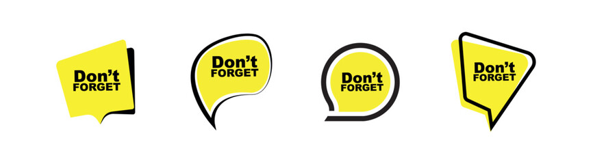 Don't forget sign on white background	