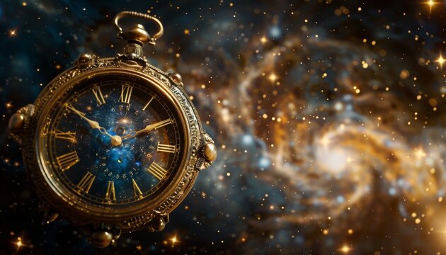 Unique space clock portrays time concept in a distinct and captivating photography shot