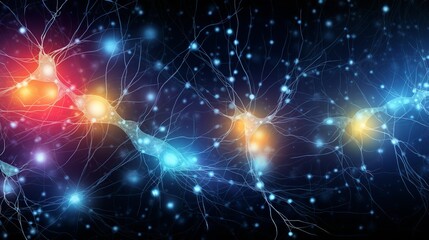 Fototapeta premium Neural Network Digital Visualization. Generated AI 