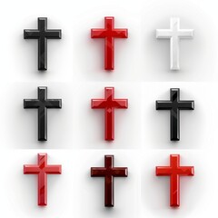 Fototapeta premium Cross icon, christianity religion symbol, christian sign, cross shape, church emblem, catholicism symbol