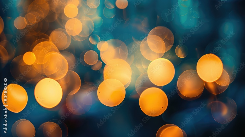 Poster Illuminate the night with abstract circular bokeh display