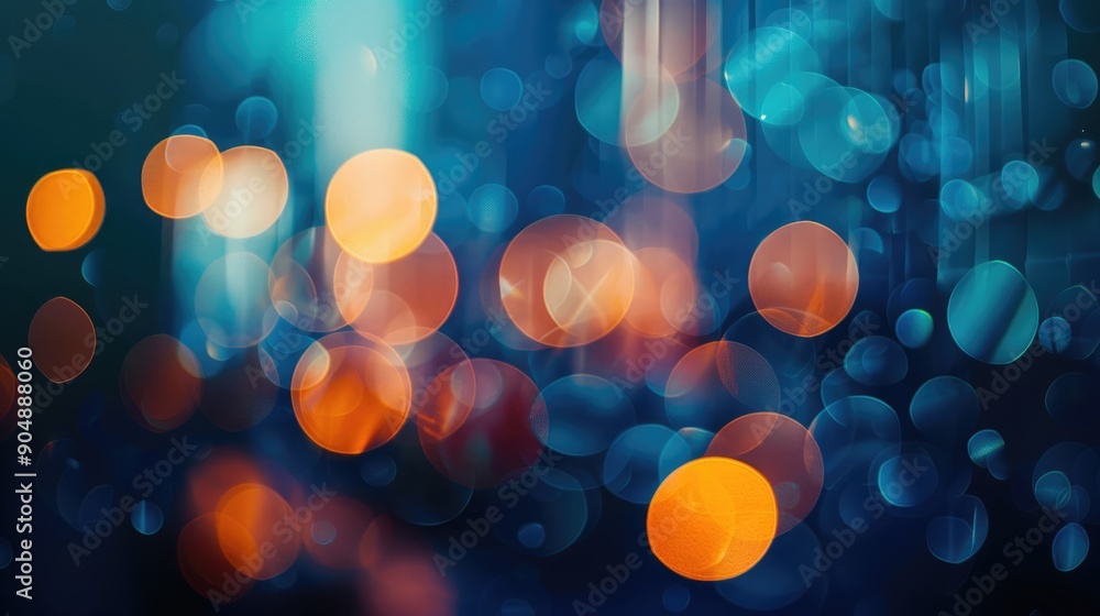 Aufkleber Illuminate the night with abstract circular bokeh display