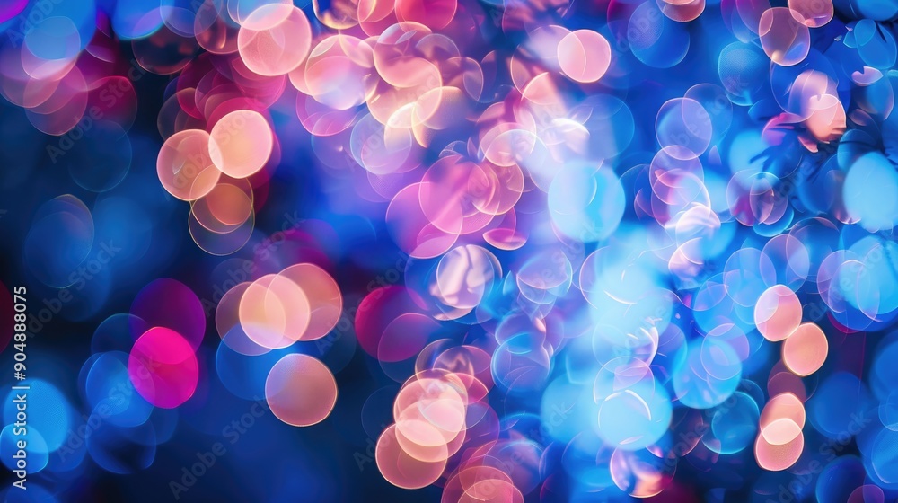 Poster Illuminate the night with abstract circular bokeh display