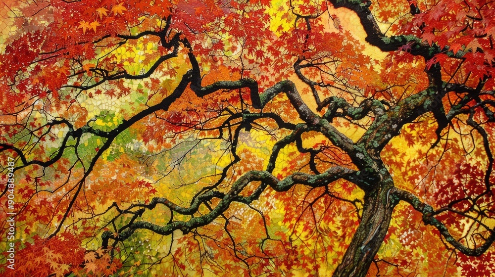 Poster japanese maple tree in fall