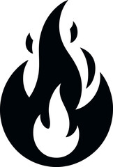 Flames symbols flat style vector silhouette, fire vector silhouette,