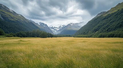 Obraz premium Alpine meadows in Mount Aspiring National Park
