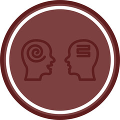 Convergent Thinking Vector Line Double Circle Maroon