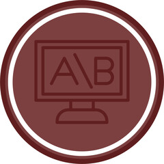 A/B Testing Vector Line Double Circle Maroon