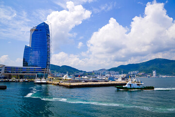 Cityscape of Yeosu city, South Korea.