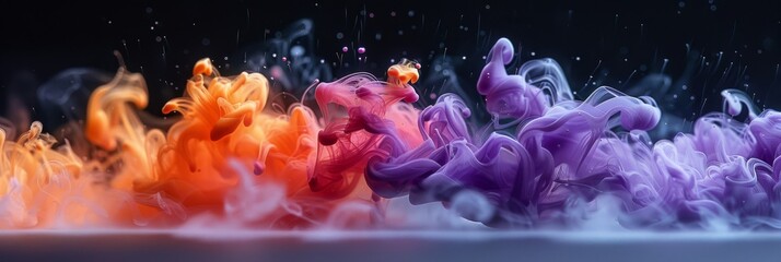 Fototapeta premium A stunning display of vibrant colored smoke in flowing artistic patterns, perfect for creative projects.