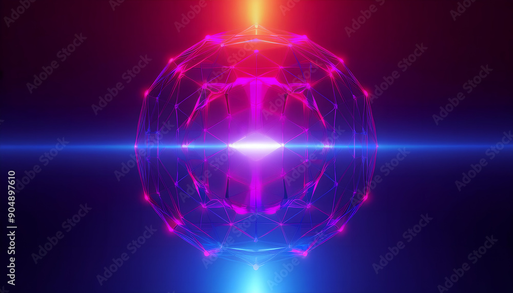 Wall mural abstract blue digital data background network connection structure structural connection of informat