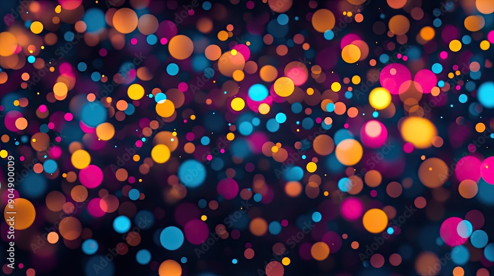 Poster abstract background with bright dots in various colors and sizes.
