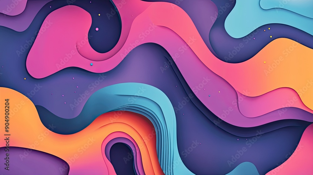 Poster abstract background with colorful organic shapes and dynamic patterns.