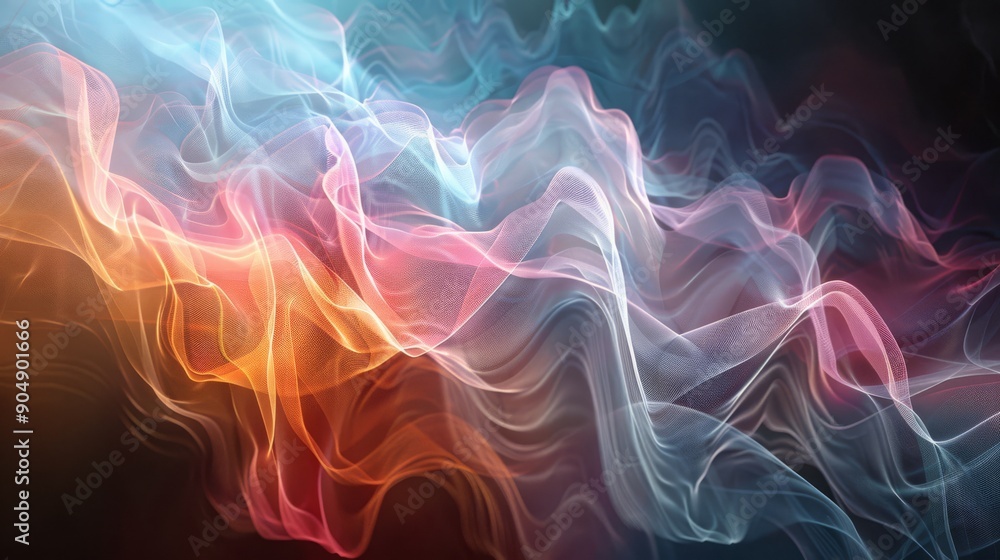 Poster abstract fluid waves with vibrant colors create a mesmerizing sensation in motion