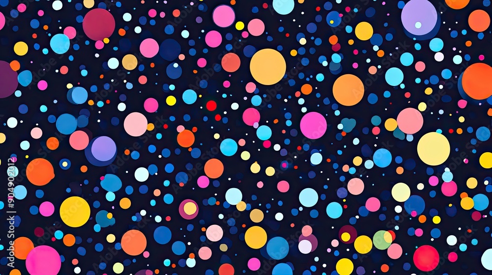 Aufkleber abstract pattern of bright dots in different sizes and colors.
