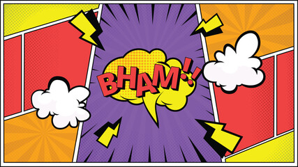pop art comic background illustration with bubble text oops!