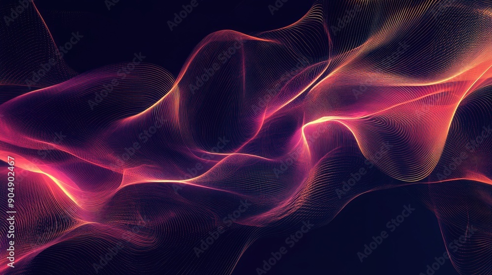 Aufkleber abstract pattern of flowing lines and light accents on a dark background.