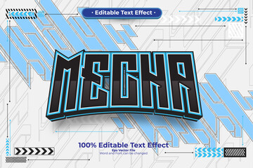 Mecha New editable text effect in modern trend style