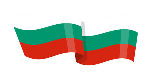 Vector illustration of wavy Bulgaria flag on transparent background