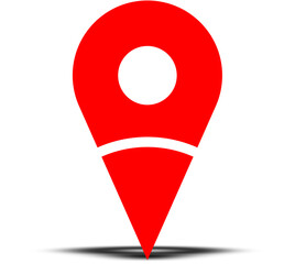 icon Map red stamp with white LINE