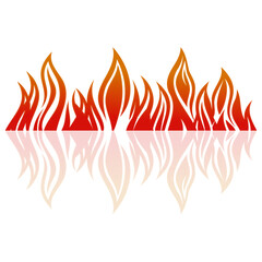 Fire Flame Vector Illustration art, Icons, Flammable Symbol Silhouette for Graphic Design Element