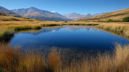 Obraz premium Reflective lakes in the Canterbury region