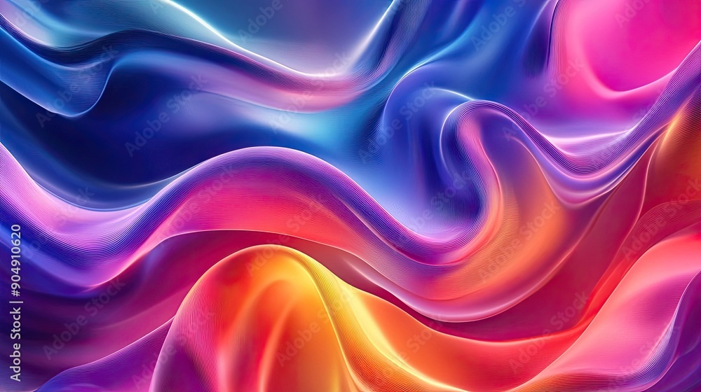 Poster gradient colors and dynamic flowing lines creating an abstract background.