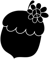 acorn illustration leaf silhouette autumn logo oak icon nature outline fall tree forest plant fruit foliage thanksgiving branch october shape maple orange harvest for vector graphic background