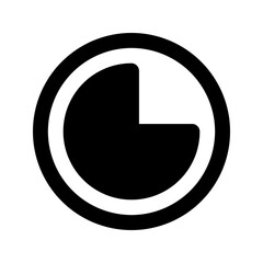 three quarters glyph icon