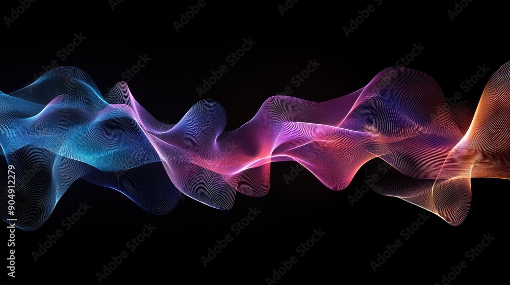 Poster multi-colored geometric shapes creating an abstract background design.