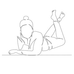 one continuous drawn line art doodle female, girl, lifestyle, woman, people, young. isolated image hand-drawn outline on white background.