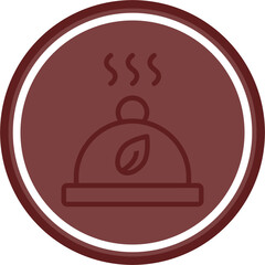 Food Vector Line Double Circle Maroon