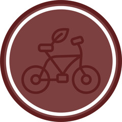 Riding Vector Line Double Circle Maroon