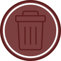 Garbage Vector Line Double Circle Maroon
