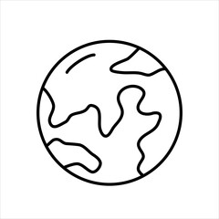 Black line illustration of the earth.