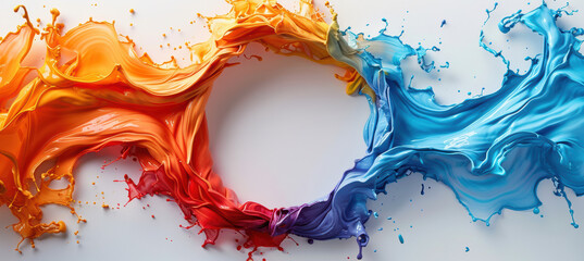 Obraz premium Colorful Abstract Circular Frame on White Background