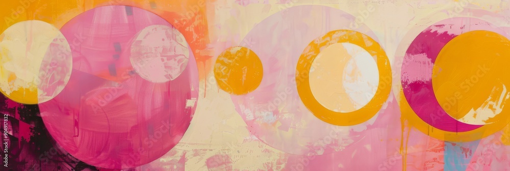 Poster vibrant abstract circles on colorful background art with bold colors and dynamic shapes