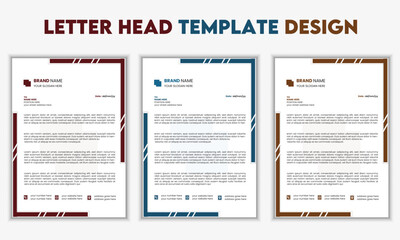 Business style letter head templates for your project design, Vector illustration Simple And Clean Print Ready Design, Unique style letter head templates
